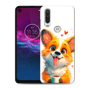 Силиконовый чехол на Motorola One Action с принтом корги