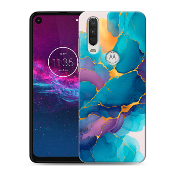 Силиконовый чехол на Motorola One Action с принтом Мрамор блестки Силиконовый чехол на Motorola One Action с принтом Мрамор блестки