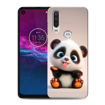 Силиконовый чехол на Motorola One Action с принтом милая панда