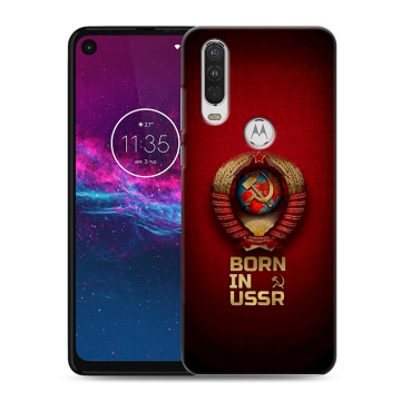 Силиконовый чехол на Motorola One Action с принтом Флаг Герб СССР Силиконовый чехол на Motorola One Action с принтом Флаг Герб СССР