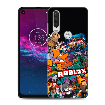 Силиконовый чехол на Motorola One Action с принтом Roblox Роблокс