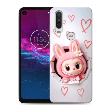 Силиконовый чехол на Motorola One Action с принтом Labubu Лабубу