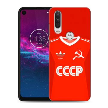 Силиконовый чехол на Motorola One Action с принтом Флаг Герб СССР Силиконовый чехол на Motorola One Action с принтом Флаг Герб СССР