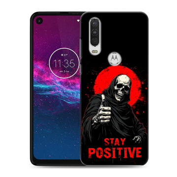 Силиконовый чехол на Motorola One Action с принтом смешной скелет Силиконовый чехол на Motorola One Action с принтом смешной скелет