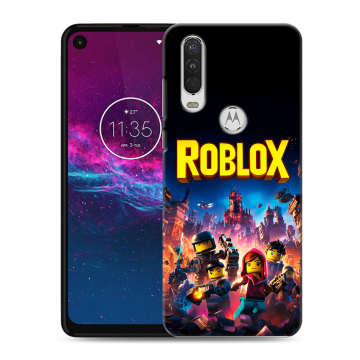Силиконовый чехол на Motorola One Action с принтом Roblox Роблокс