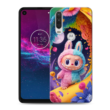 Силиконовый чехол на Motorola One Action с принтом Labubu Лабубу