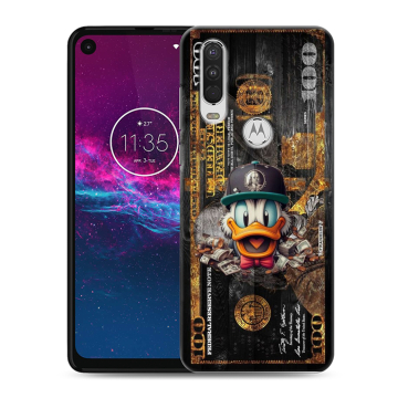 Силиконовый чехол на Motorola One Action с принтом Дональд Дак Доллар
