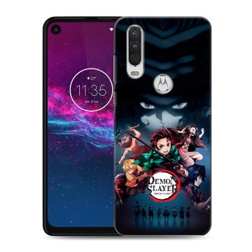 Силиконовый чехол на Motorola One Action с принтом Demon Slayer Клинок рассекающий демонов