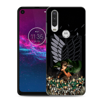 Силиконовый чехол на Motorola One Action с принтом Атака титанов