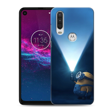 Силиконовый чехол на Motorola One Action с принтом Миньоны
