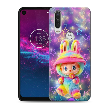 Силиконовый чехол на Motorola One Action с принтом Labubu Лабубу