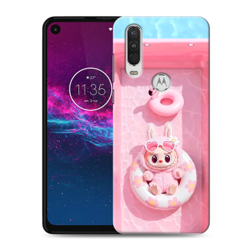 Силиконовый чехол на Motorola One Action с принтом Labubu Лабубу