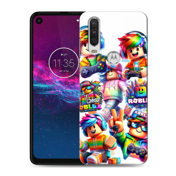Силиконовый чехол на Motorola One Action с принтом Roblox Роблокс