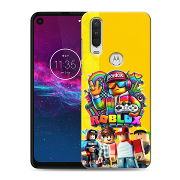 Силиконовый чехол на Motorola One Action с принтом Roblox Роблокс