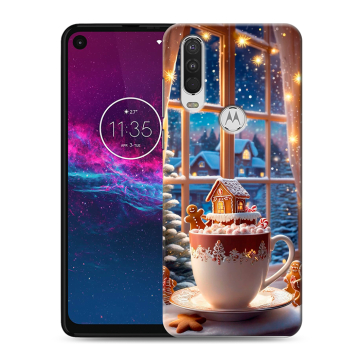 Силиконовый чехол на Motorola One Action с принтом Новый год Силиконовый чехол на Motorola One Action с принтом Новый год