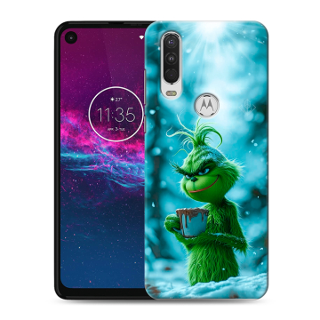 Силиконовый чехол на Motorola One Action с принтом Новый год гринч Силиконовый чехол на Motorola One Action с принтом Новый год гринч