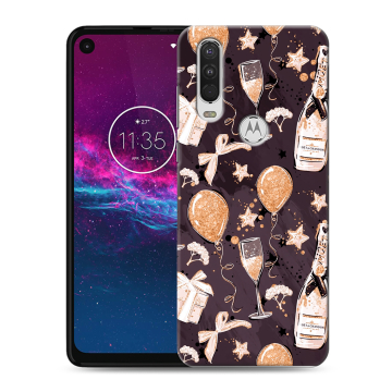 Силиконовый чехол на Motorola One Action с принтом Новый год Силиконовый чехол на Motorola One Action с принтом Новый год