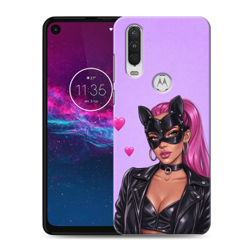 Силиконовый чехол на Motorola One Action с принтом женский Силиконовый чехол на Motorola One Action с принтом женский
