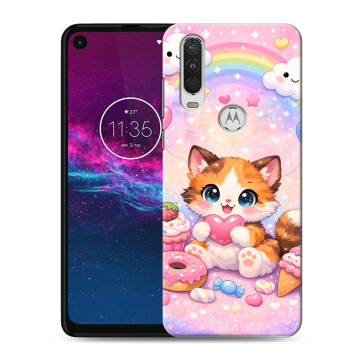 Силиконовый чехол на Motorola One Action с принтом для девочек