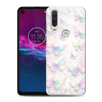 Силиконовый чехол на Motorola One Action с принтом женский
