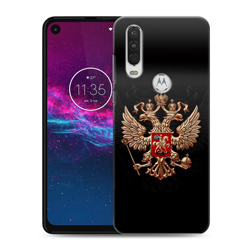 Силиконовый чехол на Motorola One Action с принтом Герб России Силиконовый чехол на Motorola One Action с принтом Герб России