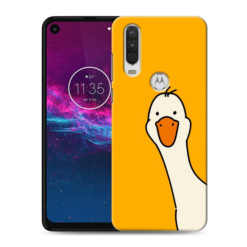 Силиконовый чехол на Motorola One Action с принтом Утка Силиконовый чехол на Motorola One Action с принтом Утка
