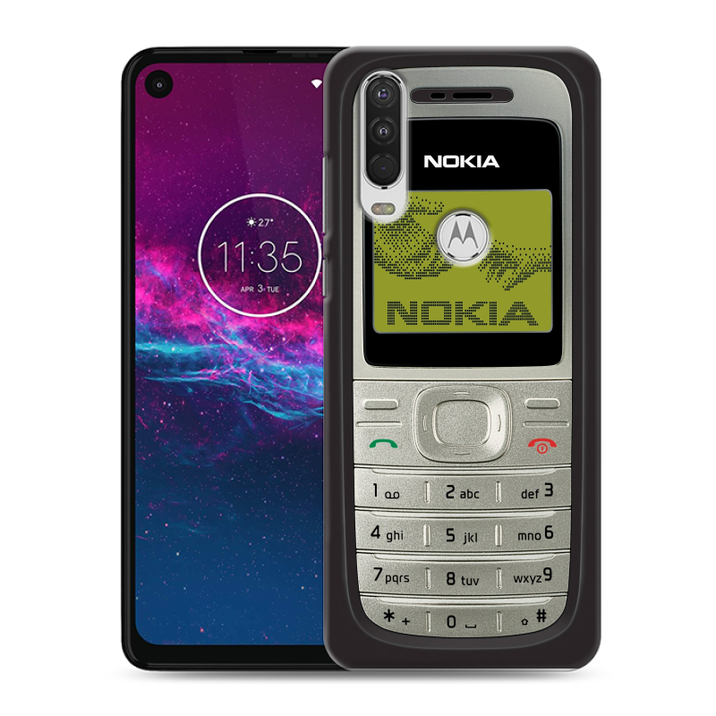 Силиконовый чехол на Motorola One Action с принтом Ретро Нокия Силиконовый чехол на Motorola One Action с принтом Ретро Нокия