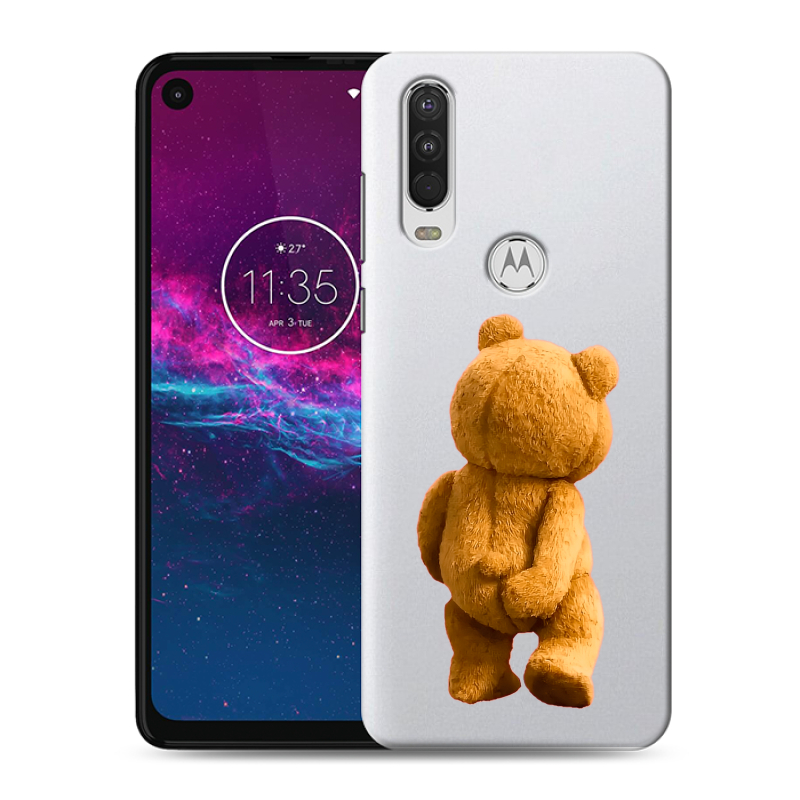 Силиконовый чехол на Motorola One Action с принтом Медведь Силиконовый чехол на Motorola One Action с принтом Медведь