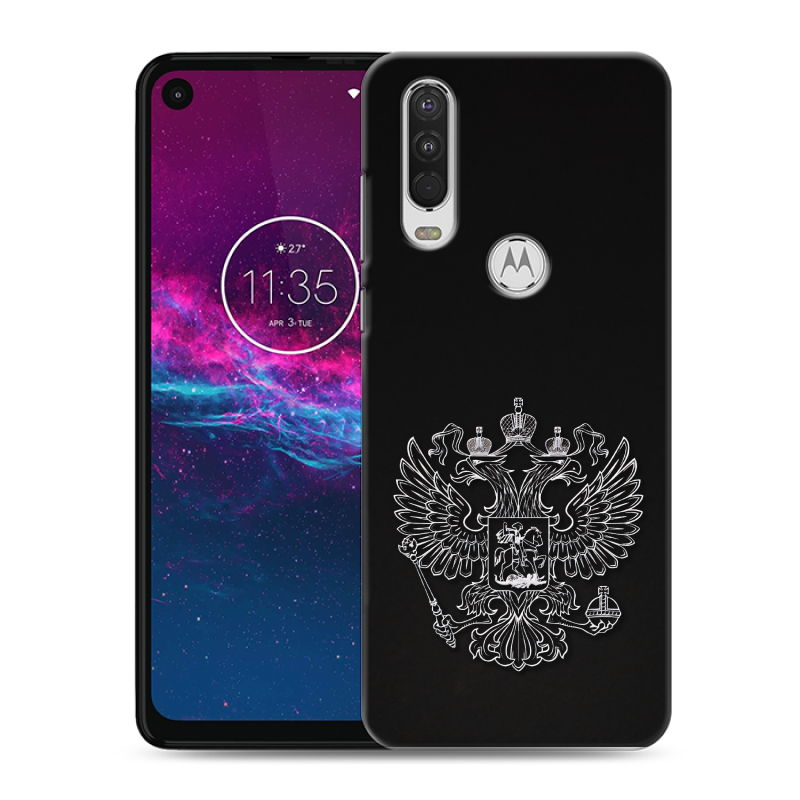 Силиконовый чехол на Motorola One Action с принтом Герб России Силиконовый чехол на Motorola One Action с принтом Герб России