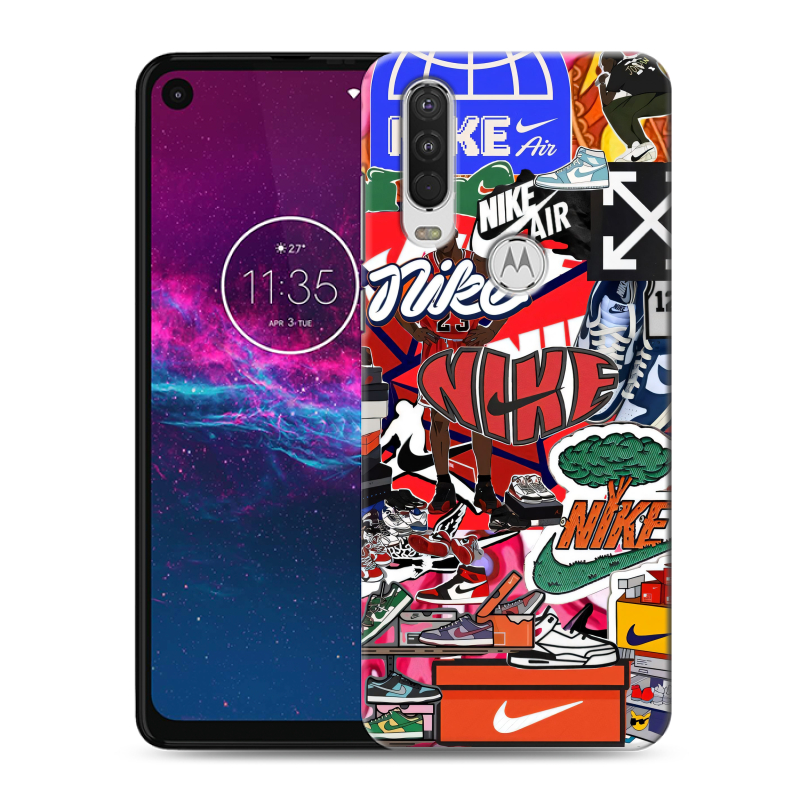 Силиконовый чехол на Motorola One Action с принтом Найк Nike яркий Силиконовый чехол на Motorola One Action с принтом Найк Nike яркий