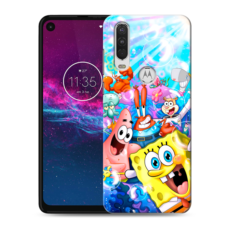 Силиконовый чехол на Motorola One Action с принтом спанчбоб спанч боб Силиконовый чехол на Motorola One Action с принтом спанчбоб спанч боб