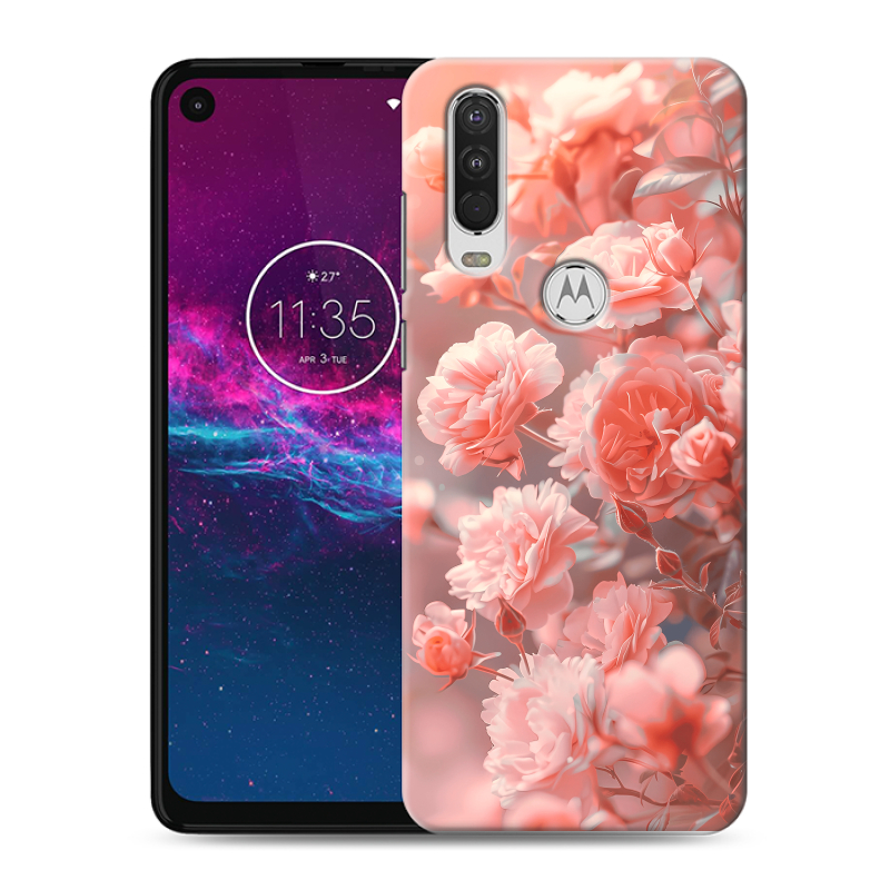 Силиконовый чехол на Motorola One Action с принтом Розы цветы Силиконовый чехол на Motorola One Action с принтом Розы цветы