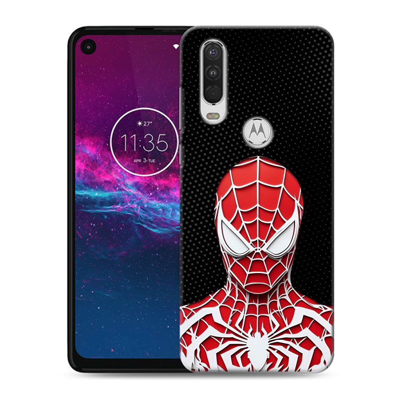 Силиконовый чехол на Motorola One Action с принтом человек паук spiderman Силиконовый чехол на Motorola One Action с принтом человек паук spiderman