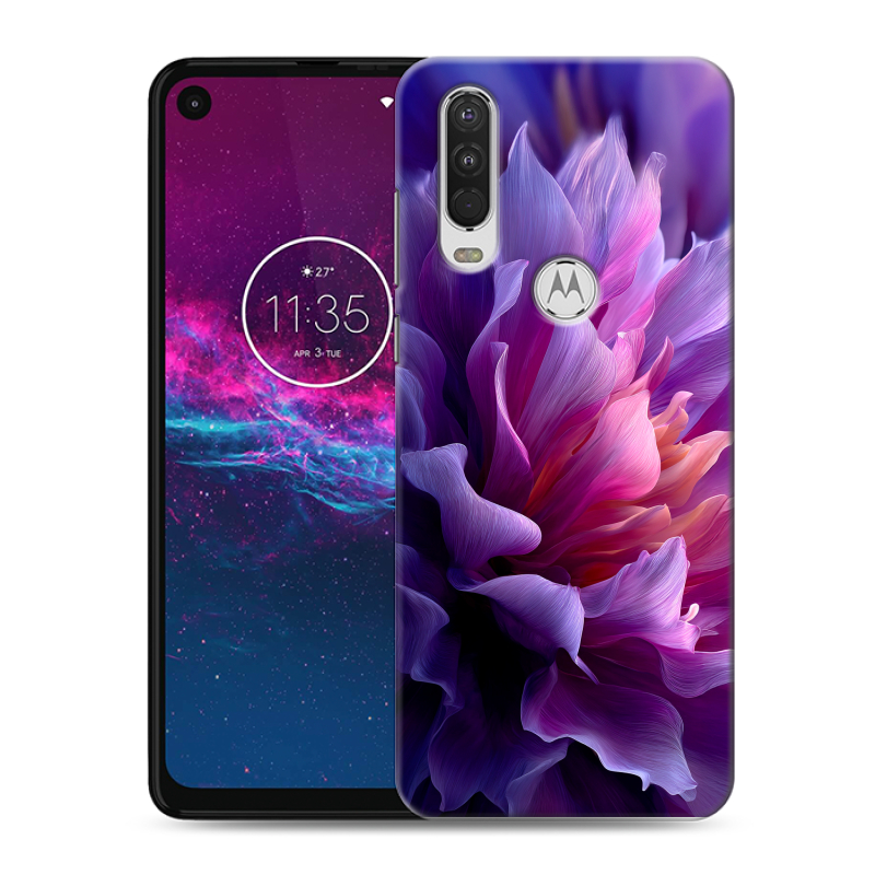 Силиконовый чехол на Motorola One Action с принтом женский цветы Силиконовый чехол на Motorola One Action с принтом женский цветы
