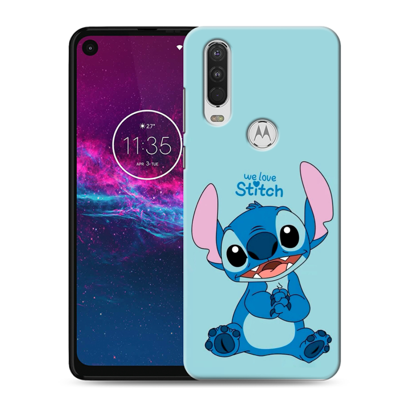 Силиконовый чехол на Motorola One Action с принтом Лило и Стич Силиконовый чехол на Motorola One Action с принтом Лило и Стич