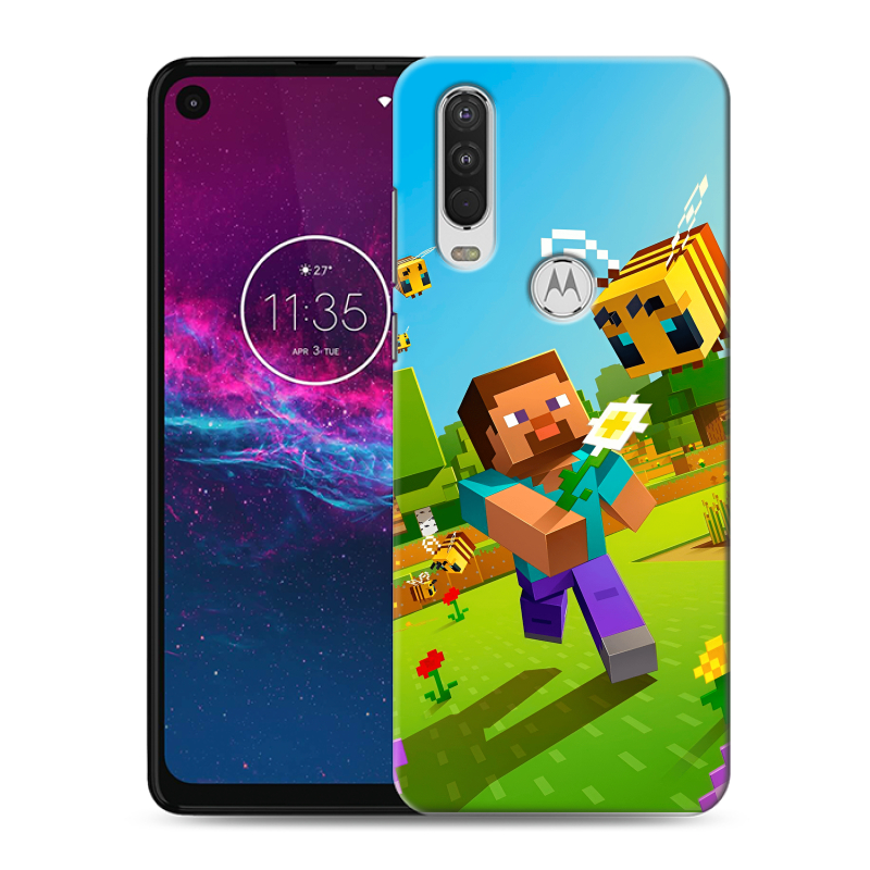Силиконовый чехол на Motorola One Action с принтом Майнкрафт Minecraft Силиконовый чехол на Motorola One Action с принтом Майнкрафт Minecraft