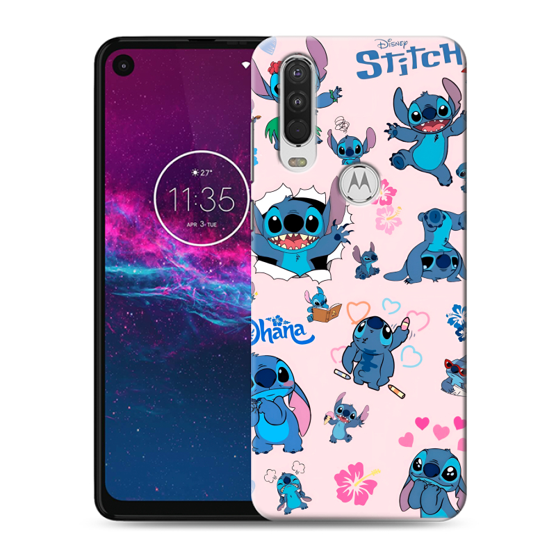 Силиконовый чехол на Motorola One Action с принтом Лило и Стич Силиконовый чехол на Motorola One Action с принтом Лило и Стич