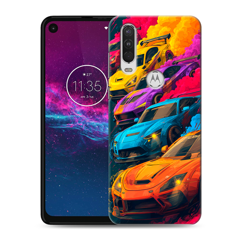 Силиконовый чехол на Motorola One Action с принтом Тачки Силиконовый чехол на Motorola One Action с принтом Тачки