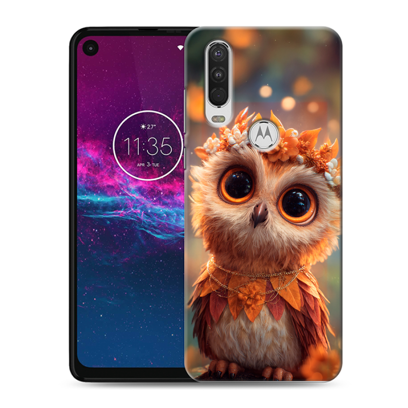 Силиконовый чехол на Motorola One Action с принтом Милая сова Силиконовый чехол на Motorola One Action с принтом Милая сова