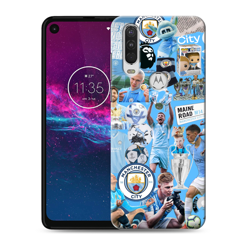 Силиконовый чехол на Motorola One Action с принтом Man City Манчестер Сити Силиконовый чехол на Motorola One Action с принтом Man City Манчестер Сити