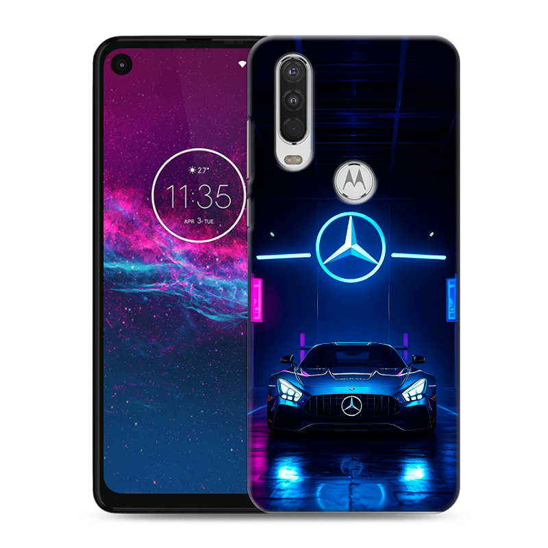 Силиконовый чехол на Motorola One Action с принтом Mercedes Мерседес Силиконовый чехол на Motorola One Action с принтом Mercedes Мерседес