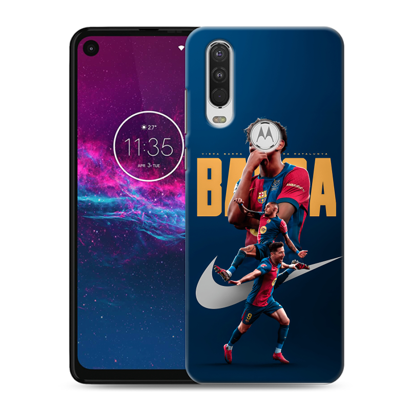 Силиконовый чехол на Motorola One Action с принтом Барселона Barca Yamal Силиконовый чехол на Motorola One Action с принтом Барселона Barca Yamal