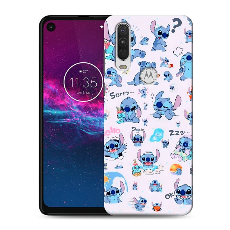 Силиконовый чехол на Motorola One Action с принтом Лило и Стич Силиконовый чехол на Motorola One Action с принтом Лило и Стич