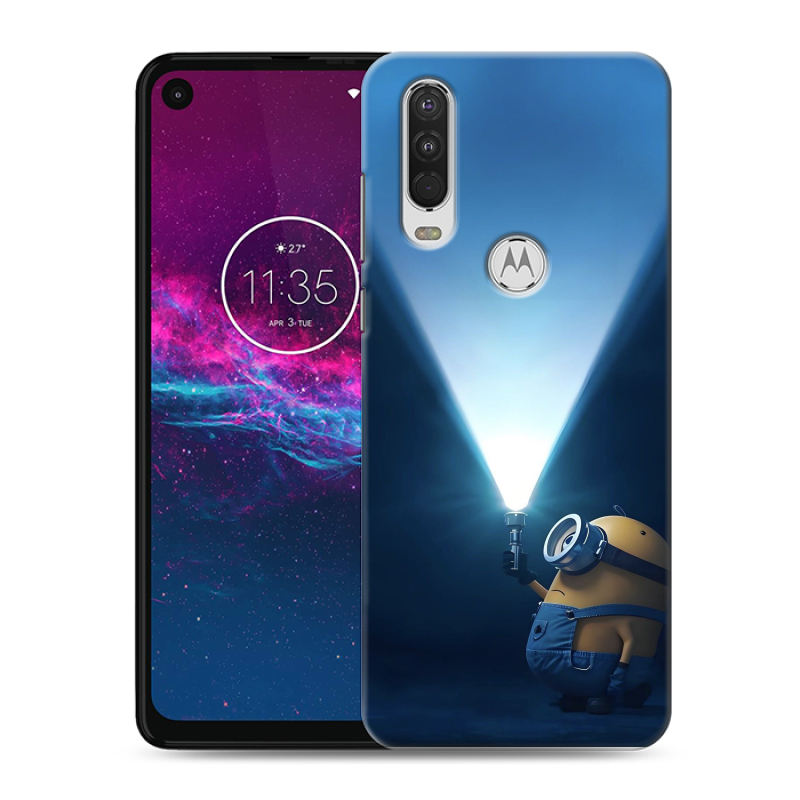 Силиконовый чехол на Motorola One Action с принтом Миньоны Силиконовый чехол на Motorola One Action с принтом Миньоны
