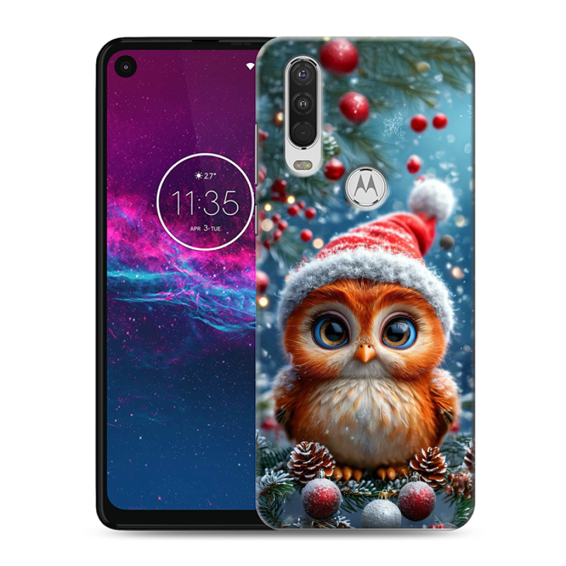 Силиконовый чехол на Motorola One Action с принтом Новый год Силиконовый чехол на Motorola One Action с принтом Новый год