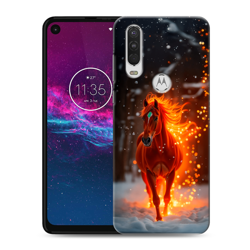 Силиконовый чехол на Motorola One Action с принтом Новый год Силиконовый чехол на Motorola One Action с принтом Новый год