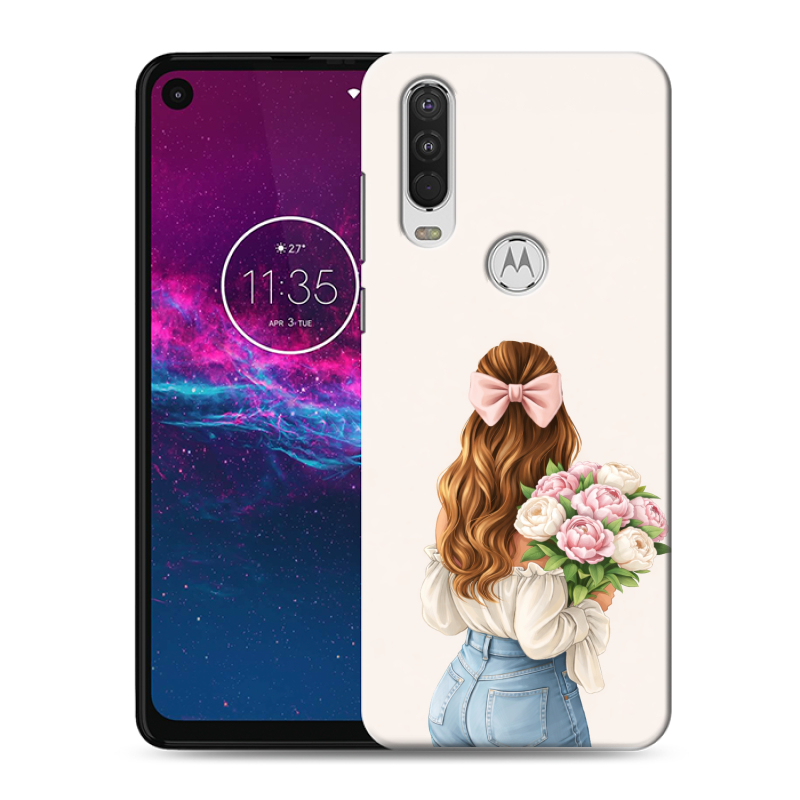Силиконовый чехол на Motorola One Action с принтом женский Силиконовый чехол на Motorola One Action с принтом женский