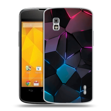 Пластиковый чехол на LG Google Nexus 4 с принтом Геометрия неона Пластиковый чехол на LG Google Nexus 4 с принтом Геометрия неона