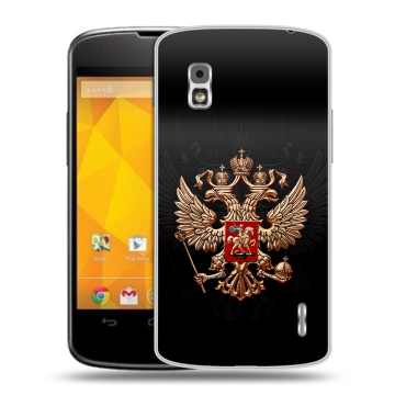 Пластиковый чехол на LG Google Nexus 4 с принтом Герб России Пластиковый чехол на LG Google Nexus 4 с принтом Герб России