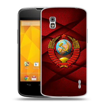 Пластиковый чехол на LG Google Nexus 4 с принтом Герб СССР Пластиковый чехол на LG Google Nexus 4 с принтом Герб СССР